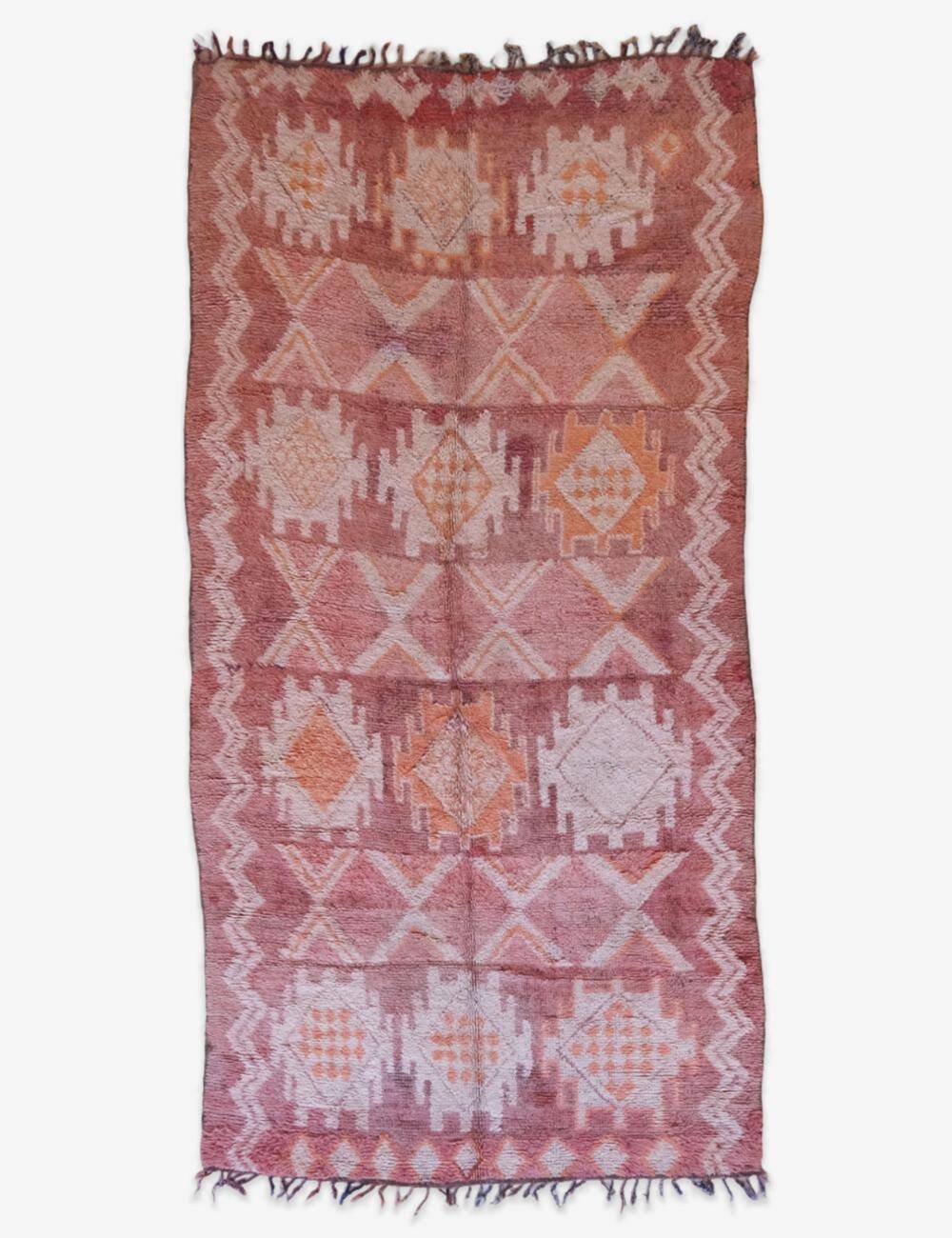 Vintage Pink Berber Rug - 330 x 162 cm