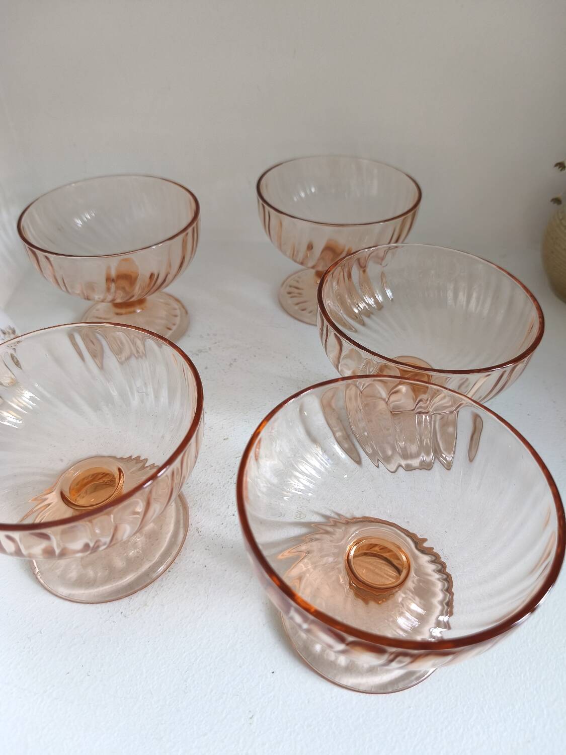 Pink glass cups