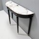 Midcentury Walnut and Carrara Marble Console Table Ascribable to Paolo Buffa