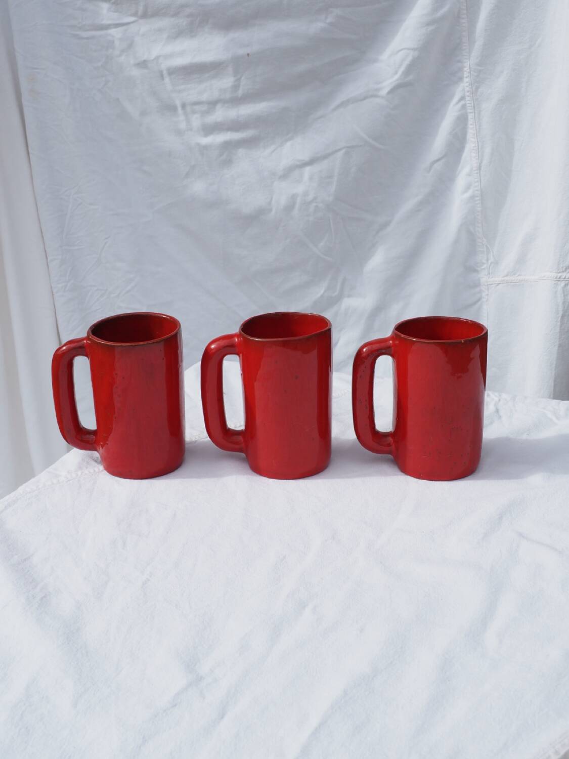 3 large mugs (tankards) from Vallauris, 1970s