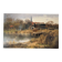 Village by the water, oil on paper signed