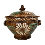 Soufflenheim soupière enamelled Alsatian terracotta