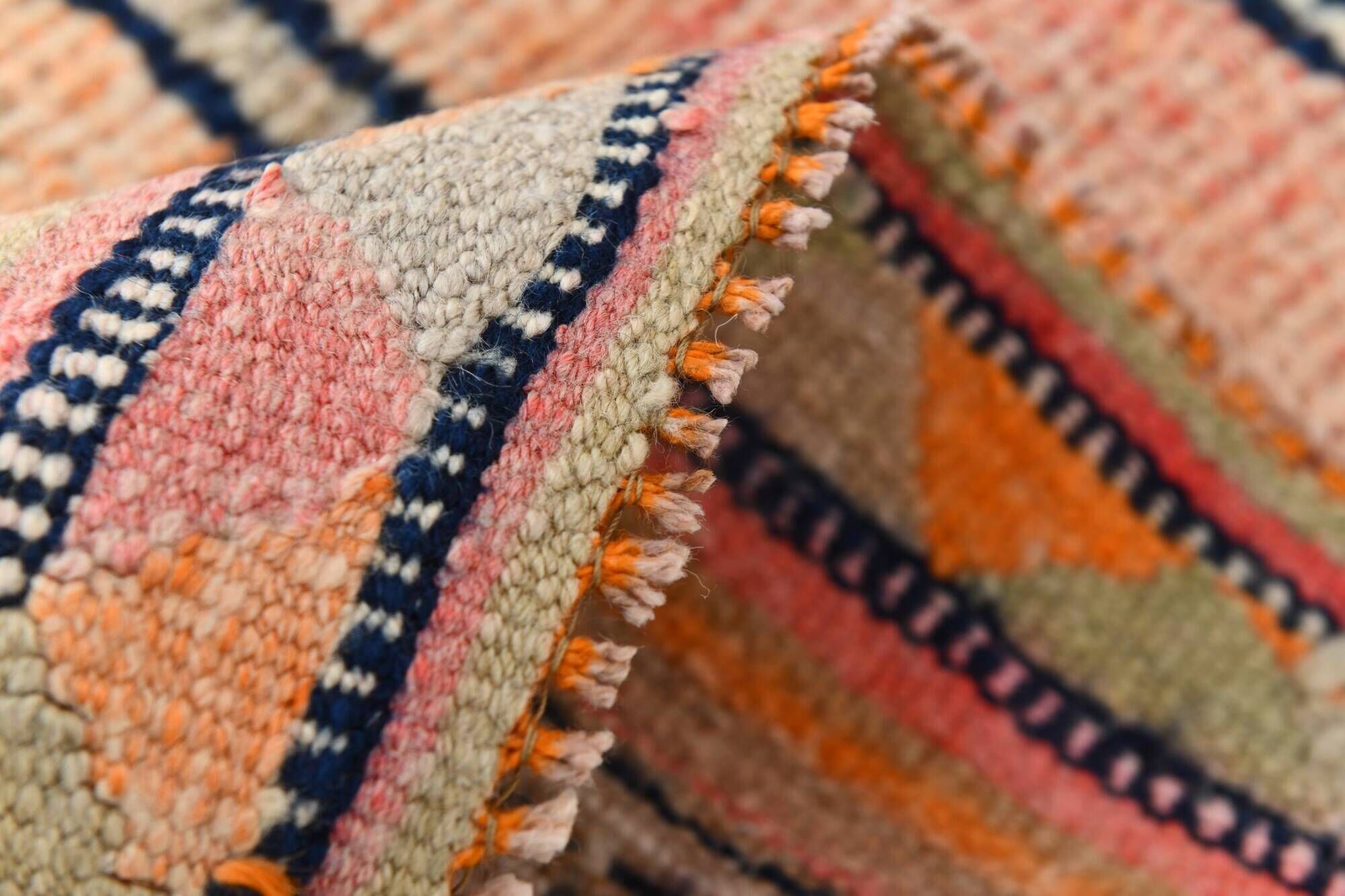 3x11 Vintage Runner Soft Orange Wool Runner Rug, Turkish Runner, 87x342Cm