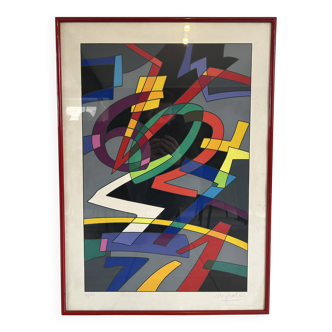 Sérigraphie d'Ugo Nespolo (1941 - ) - SIXTEEN TONS