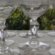 Lot de 8 verres anciens à vin blanc ou apéritif en cristal  gravé.