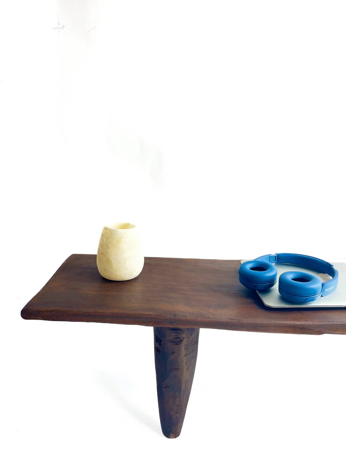 Senoufo vintage slim coffee table l: 110cm – handmade solid wood bench