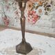 Brass candle holder high hexagonal foot