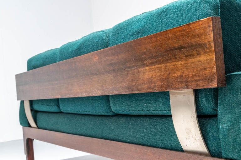 Romantica living room set by Piero Ranzani for Elam in walnut Italy 1950s