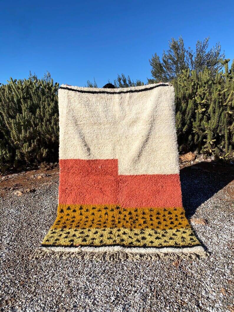 Tapis en laine fait main taille 150 x 250 cm