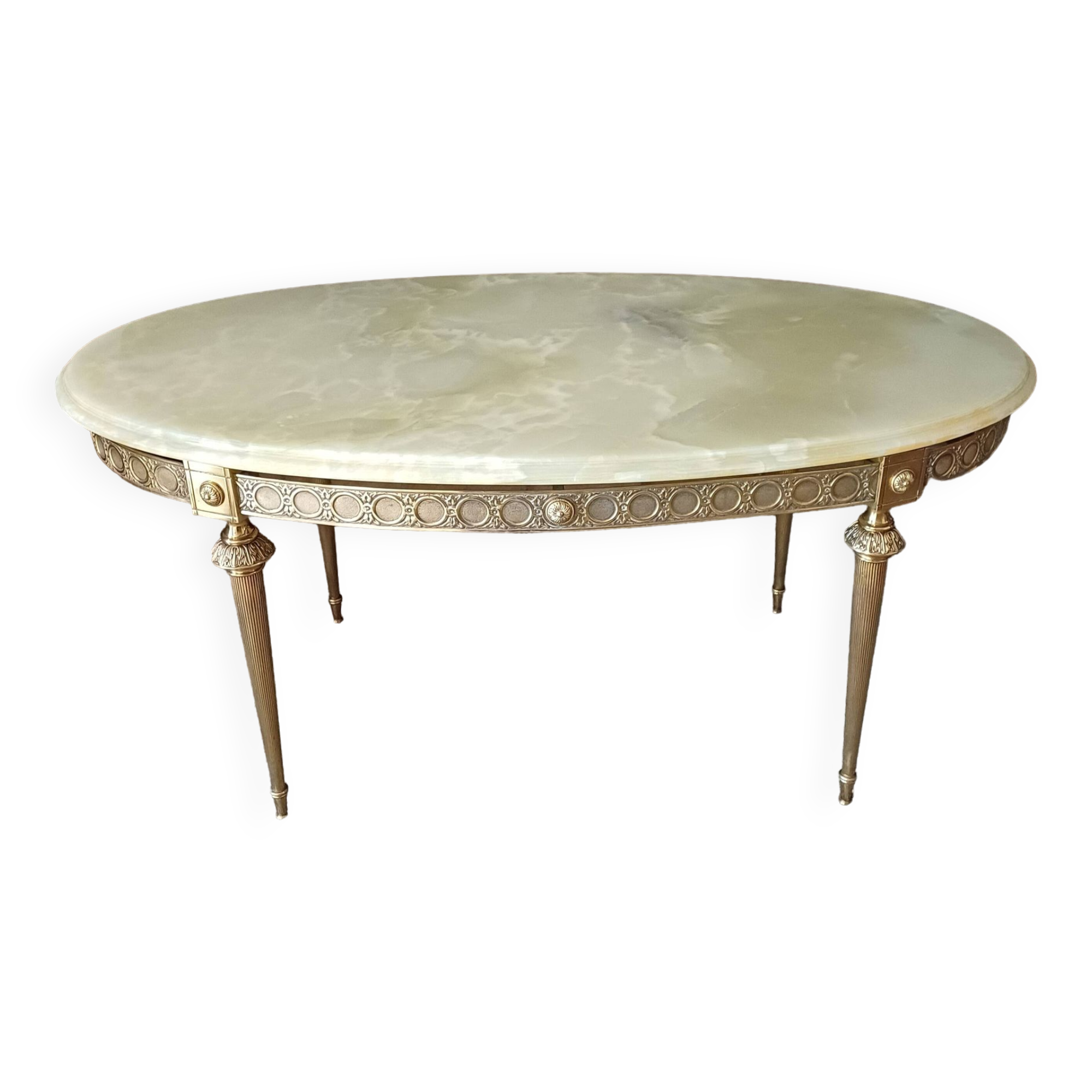 Neoclassical style marble coffee table