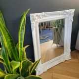 Antique mirror with painted wooden frame