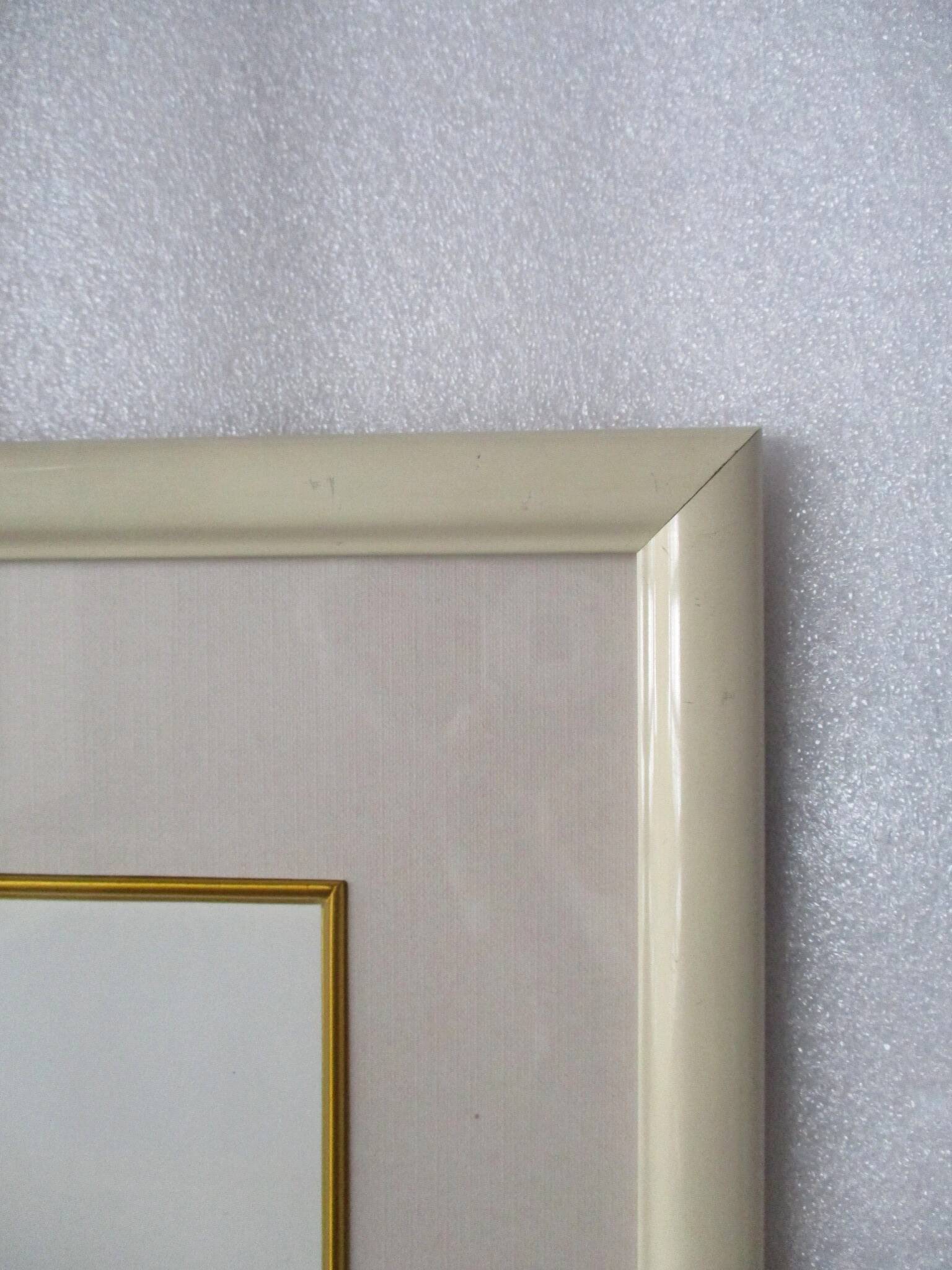 Off-white wooden frame for 242 x 300 mm subject