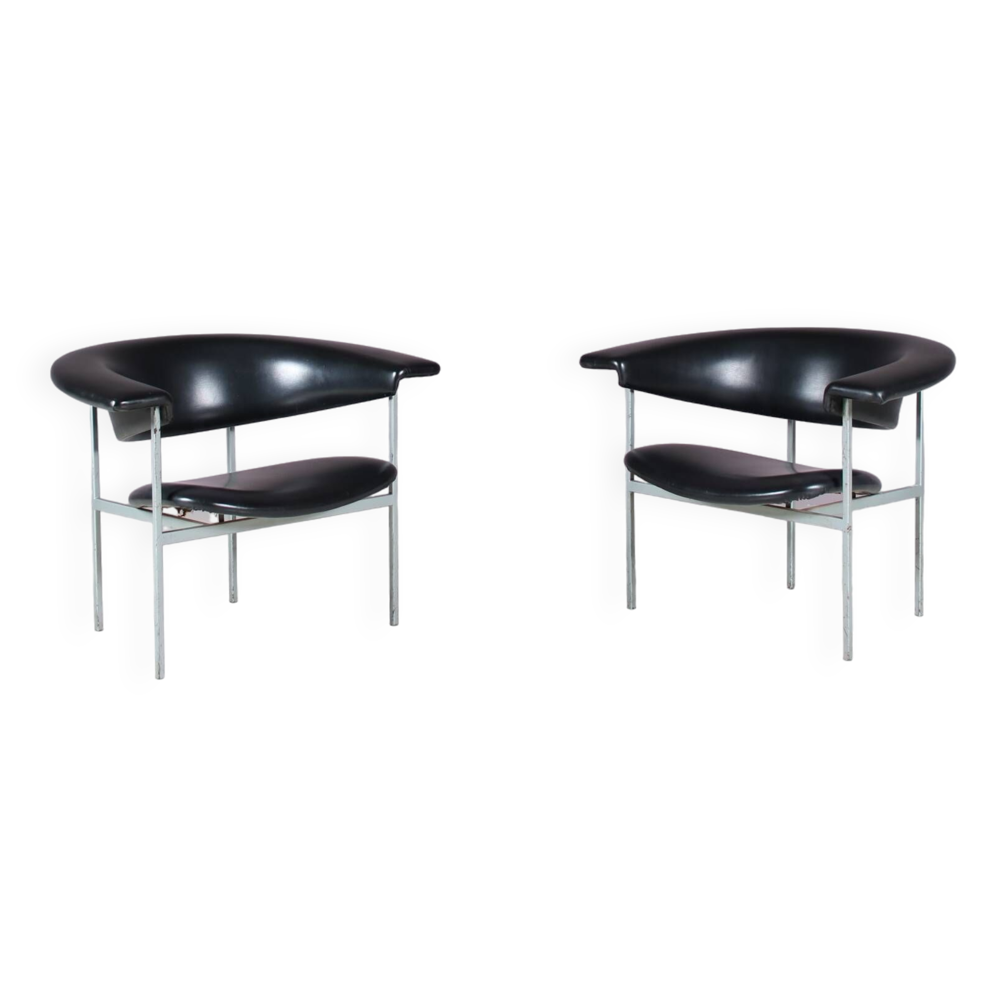 1960s Pair of “Meander Gamma” Chairs by Rudolf Wolf for Gaasbeek & Van Tiel, Netherlands