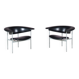 1960s Pair of “Meander Gamma” Chairs by Rudolf Wolf for Gaasbeek & Van Tiel, Netherlands