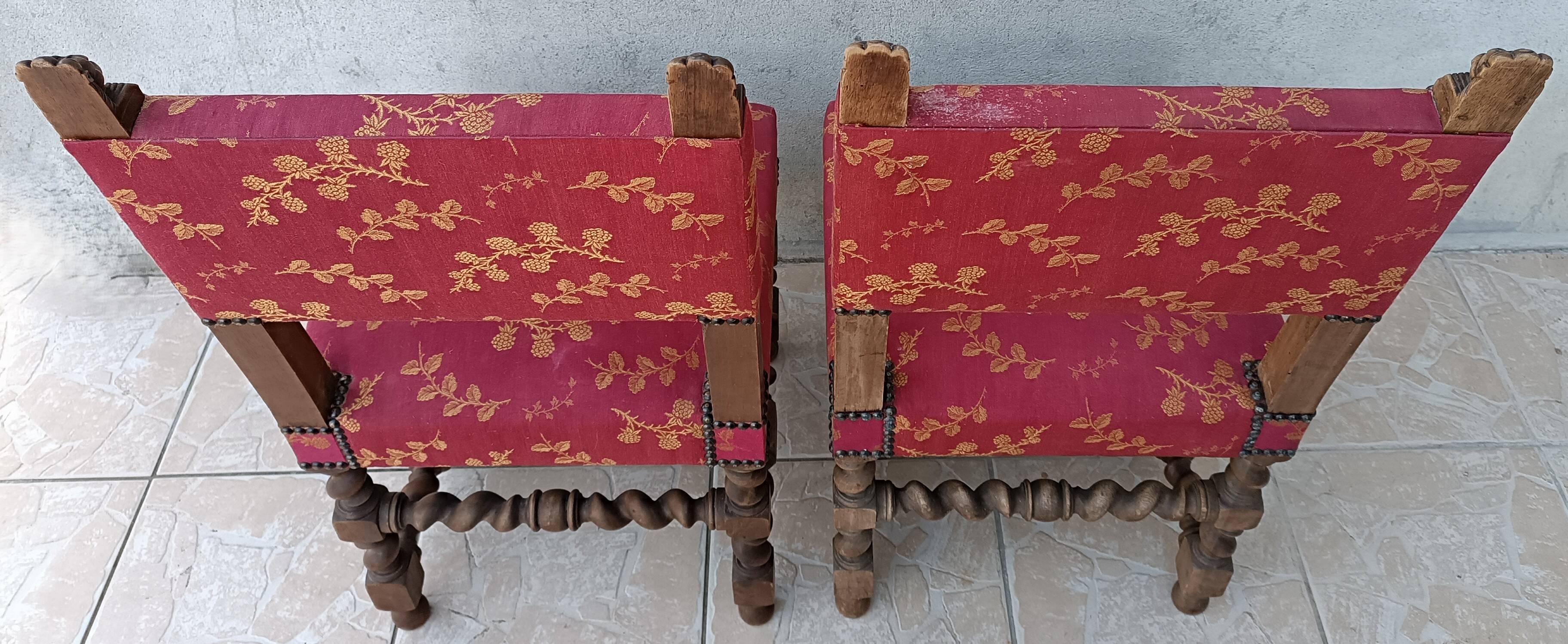 Pair of Louis XIII walnut chairs