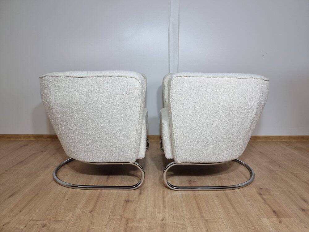 Fauteuils Chromés par Jindrich Halabala, Set de 2