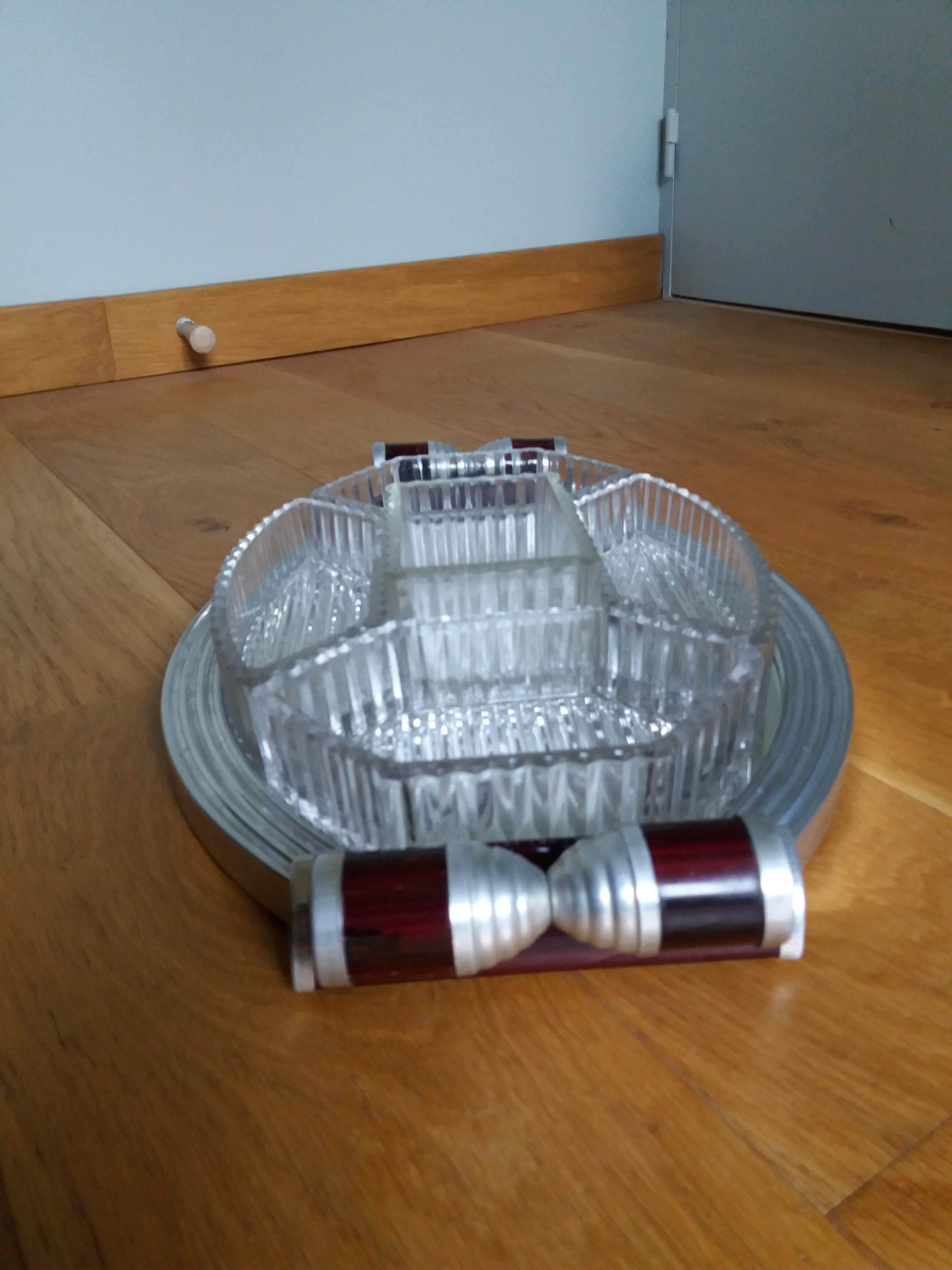Durinox art deco mirror aperitif tray