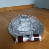 Durinox art deco mirror aperitif tray