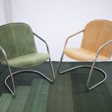2 chaises vintage cantilever chrome