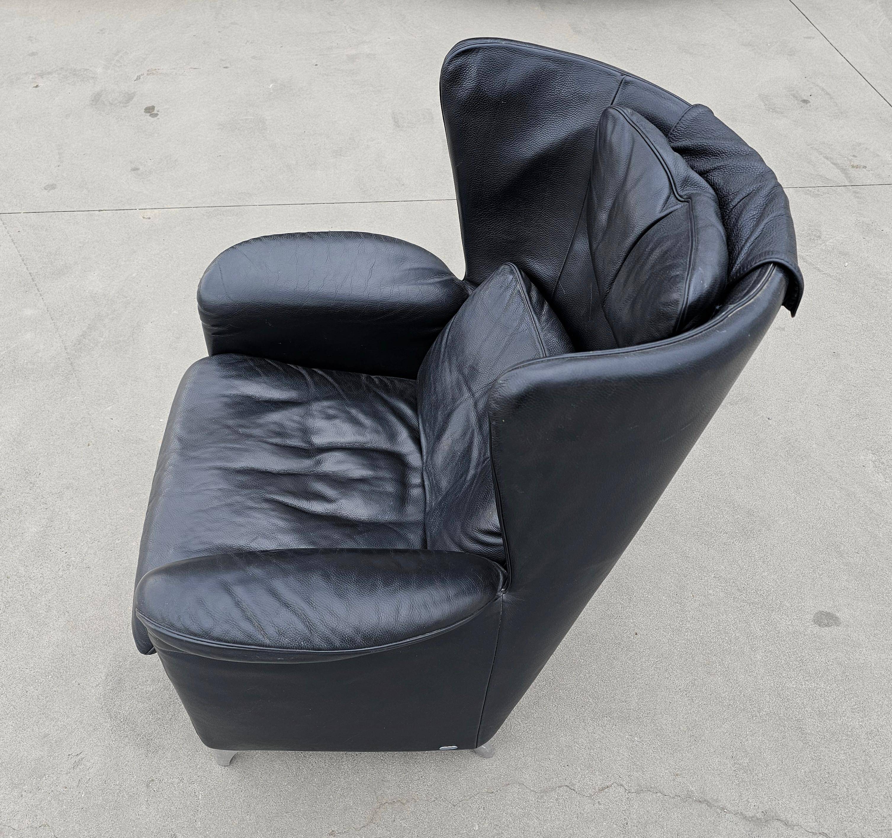 Pair of postmodern armchairs DS-23 by Franz-Josef Schulte for De Sede