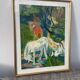 Tableau style Gauguin cadre bois doré