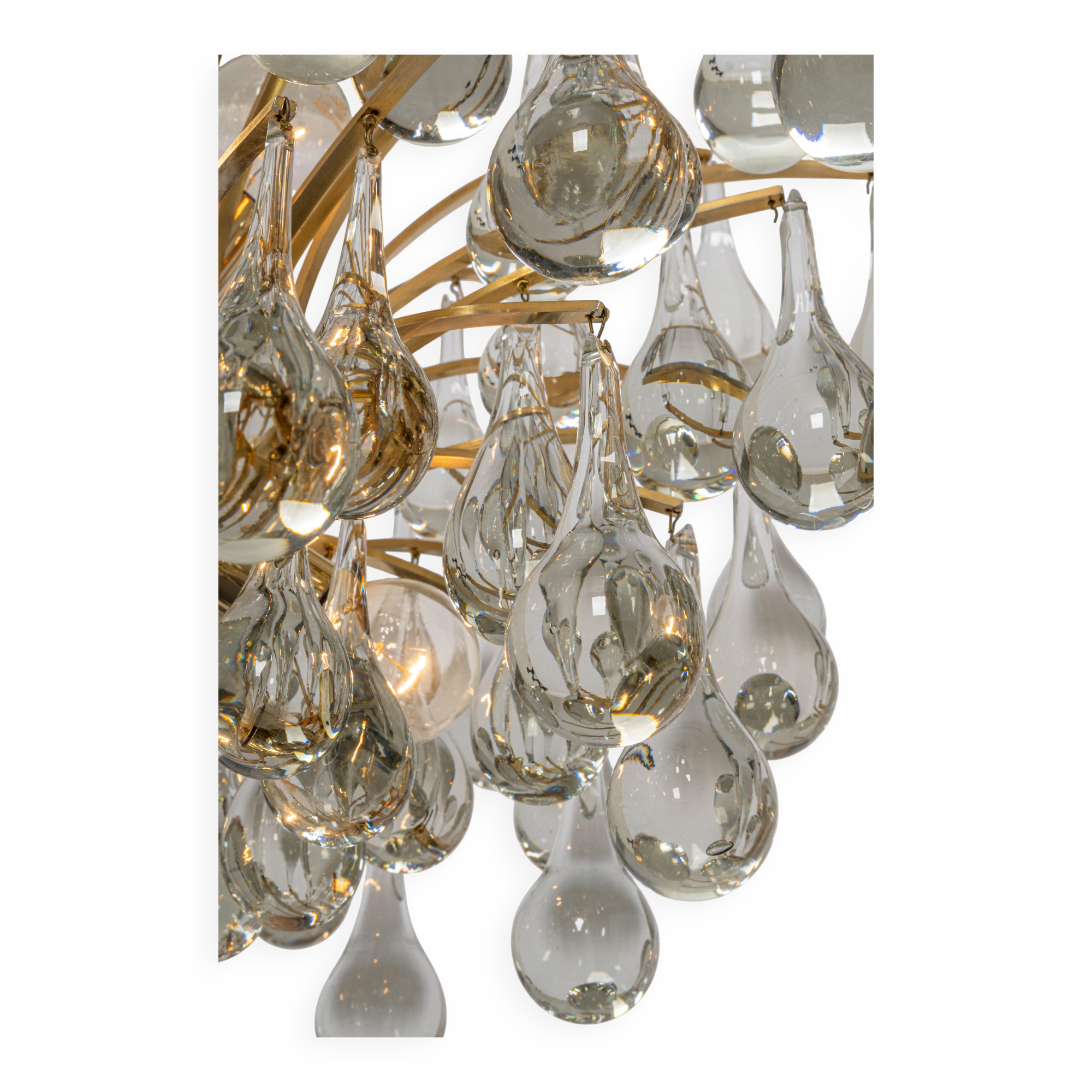 Murano glass drop-shaped chandelier, Christoph Palme, Germany, 1970s