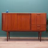 Buffet haut en teck, design danois, années 1960, production : Danemark