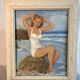 Gouache on Pin-Up panel signed and dated 1952