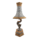 Monumental lamp with a dolphin in cast iron and lead scales - 110cm
