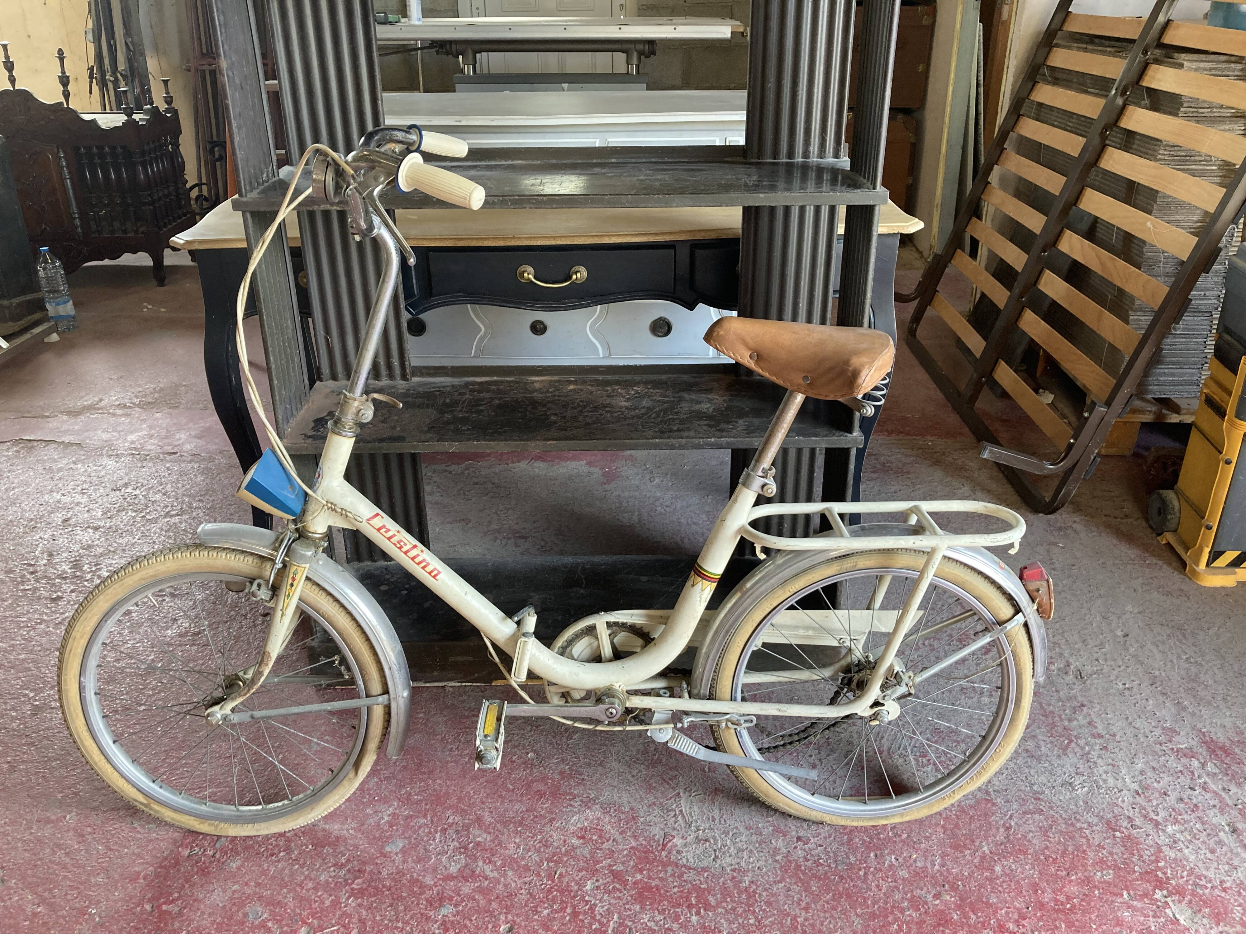 Foldable children's bike cicli motorcycle gypsy white vintage years 70