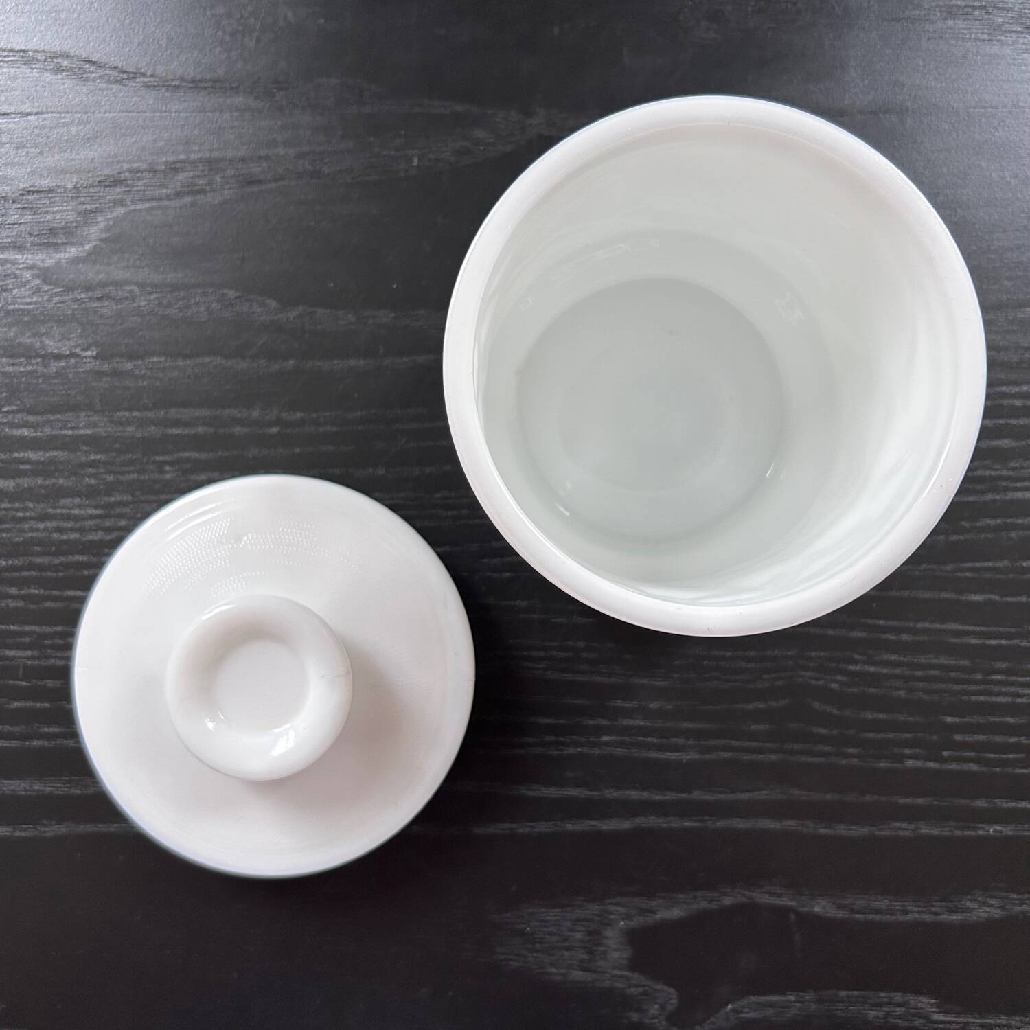 White pot with plant decoration