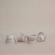 Set of 4 red ceramic mugs