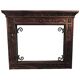 Art deco fireplace in carved solid teak and wrought iron, 1920