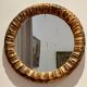 Round mirror gilded wood 1950