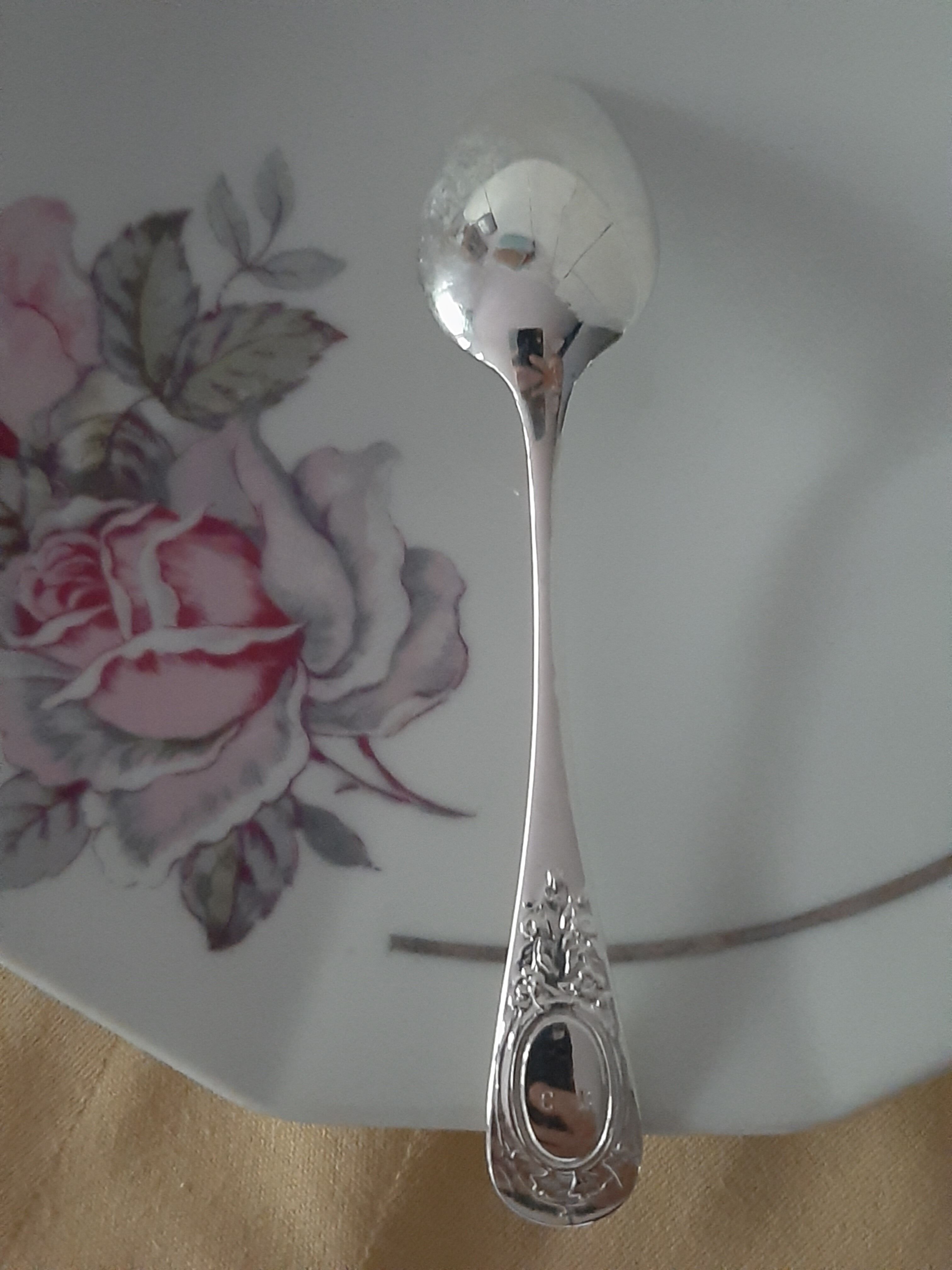 6 silver spoons monogram C B
