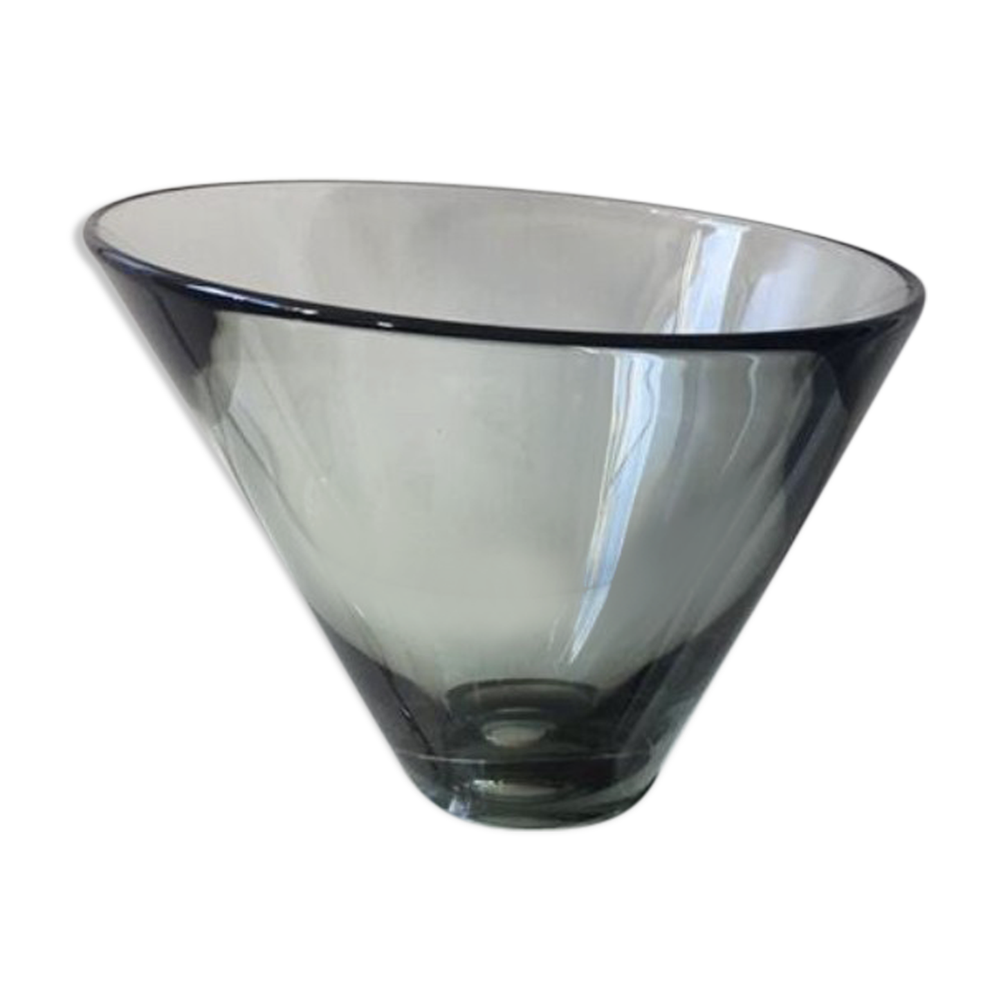 Asymmetrical Holmegaard bowl by Per Lutken
