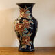 Vase fleuri en céramique émaillée