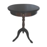 Pedestal table in mahogany style opening through a drawer