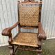 Paire de Fauteuils Trône style renaissance espagnole french spanish armchair cuir de Cordoue 1960s