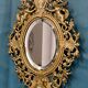 Bronze mirror napoleon III H39x23 decoration with putti and mascaron