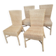 4 dining chairs in natural rattan and woven wicker