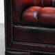 Classic cowhide Chesterfield button seat armchair in a beautiful red colour