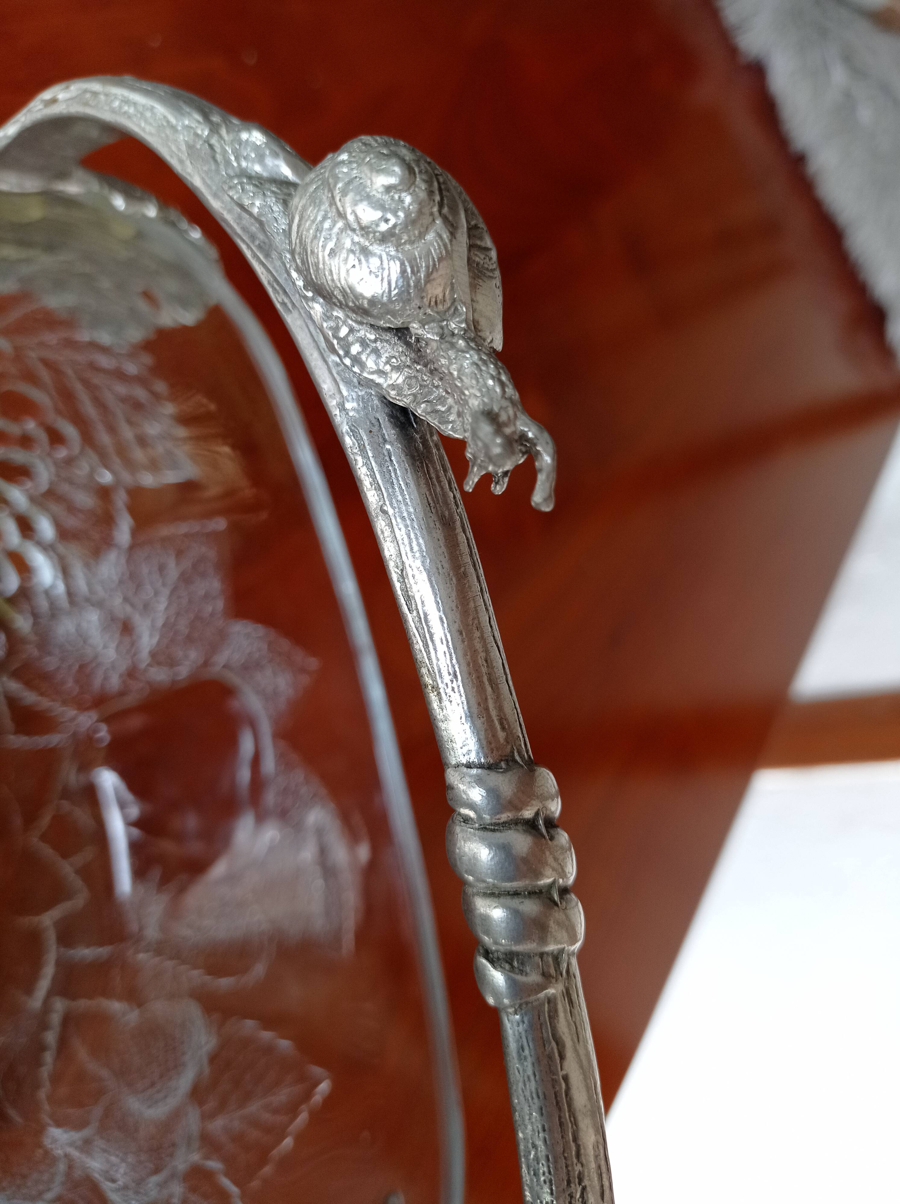 Coupe verre et métal argenté