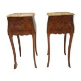 Pair of bedside tables marble top