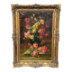 Old still life signed with roses.