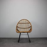 Rattan Lounge Chair by Uluv for Alan Fuchs, Czechoslovakia, 1960s
