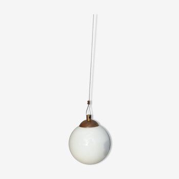 Globe glass opalin white hanging lamp