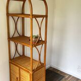 VINTAGE Bamboo Wicker Shelf