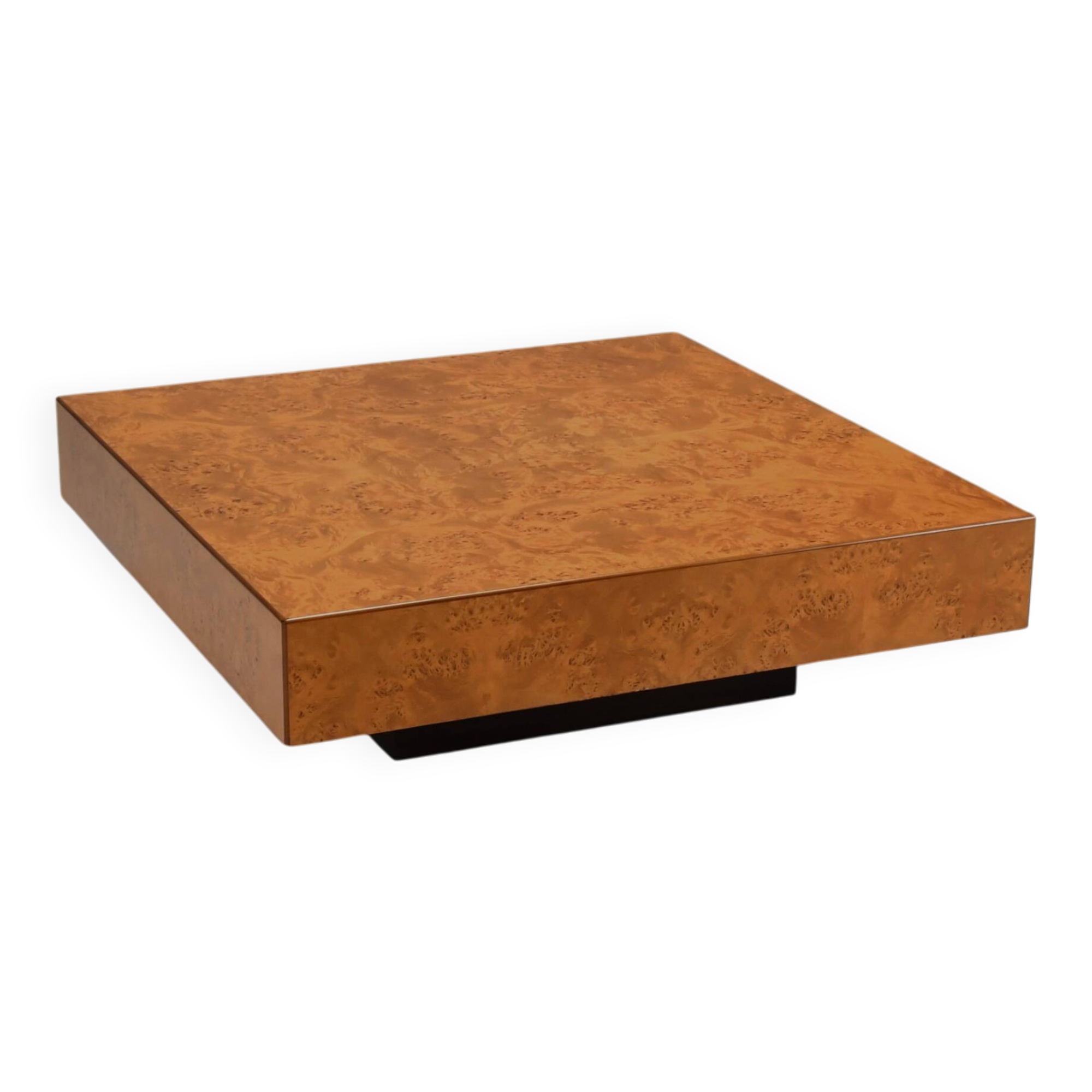 Large burl wood coffee table from the 1970s in the style of Willy Rizzo and Milo Baughman.