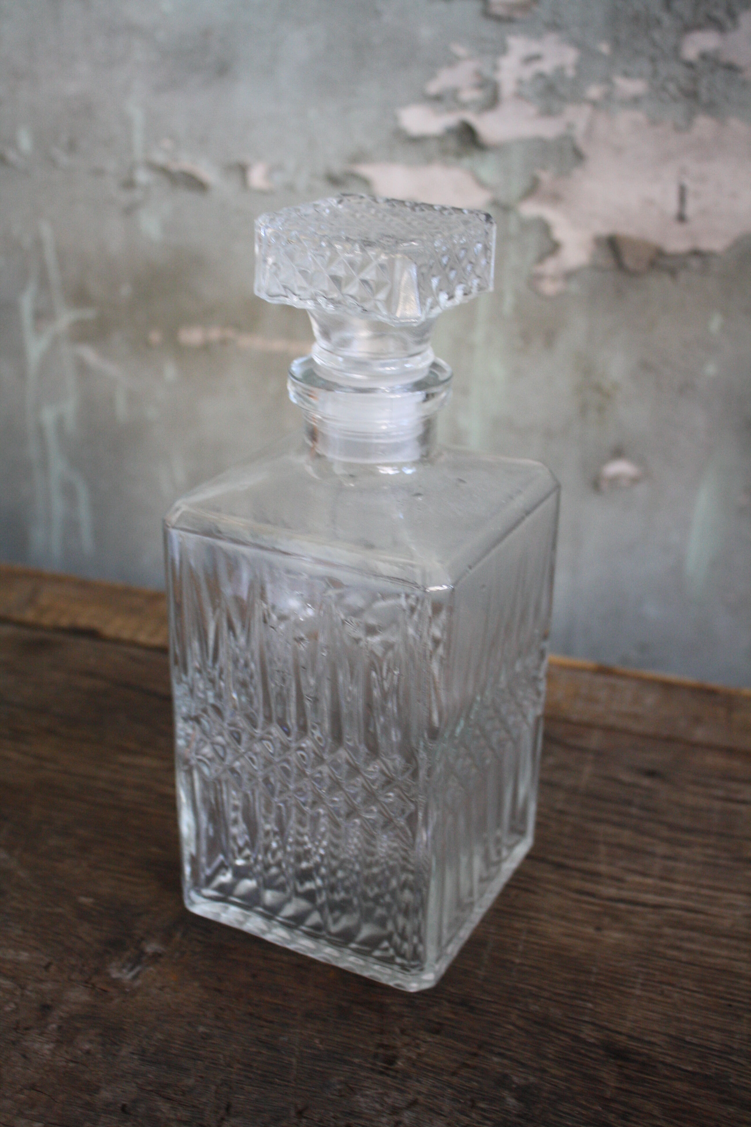 Striped glass whisky carafe